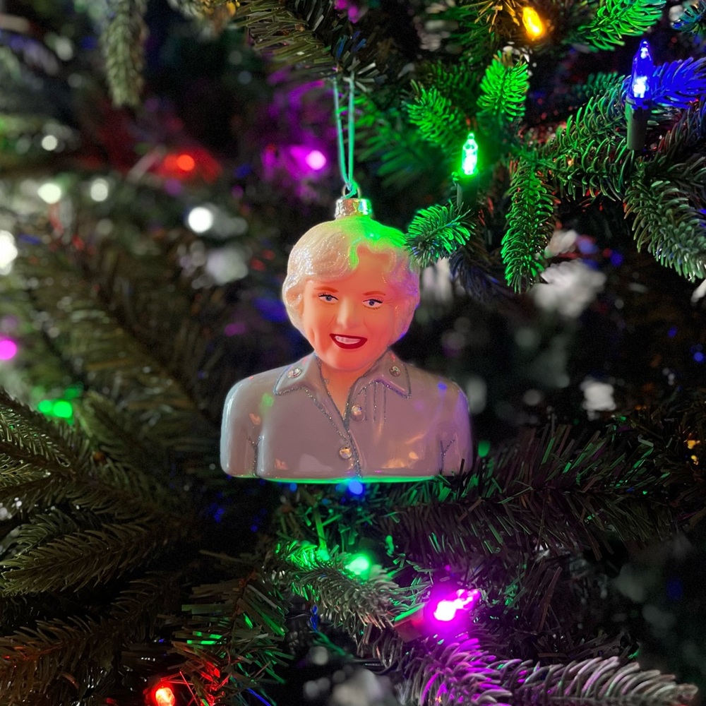🆕 Betty White Glass Bedazzled Holiday Christmas Tree Ornament Cody Foster & Co.